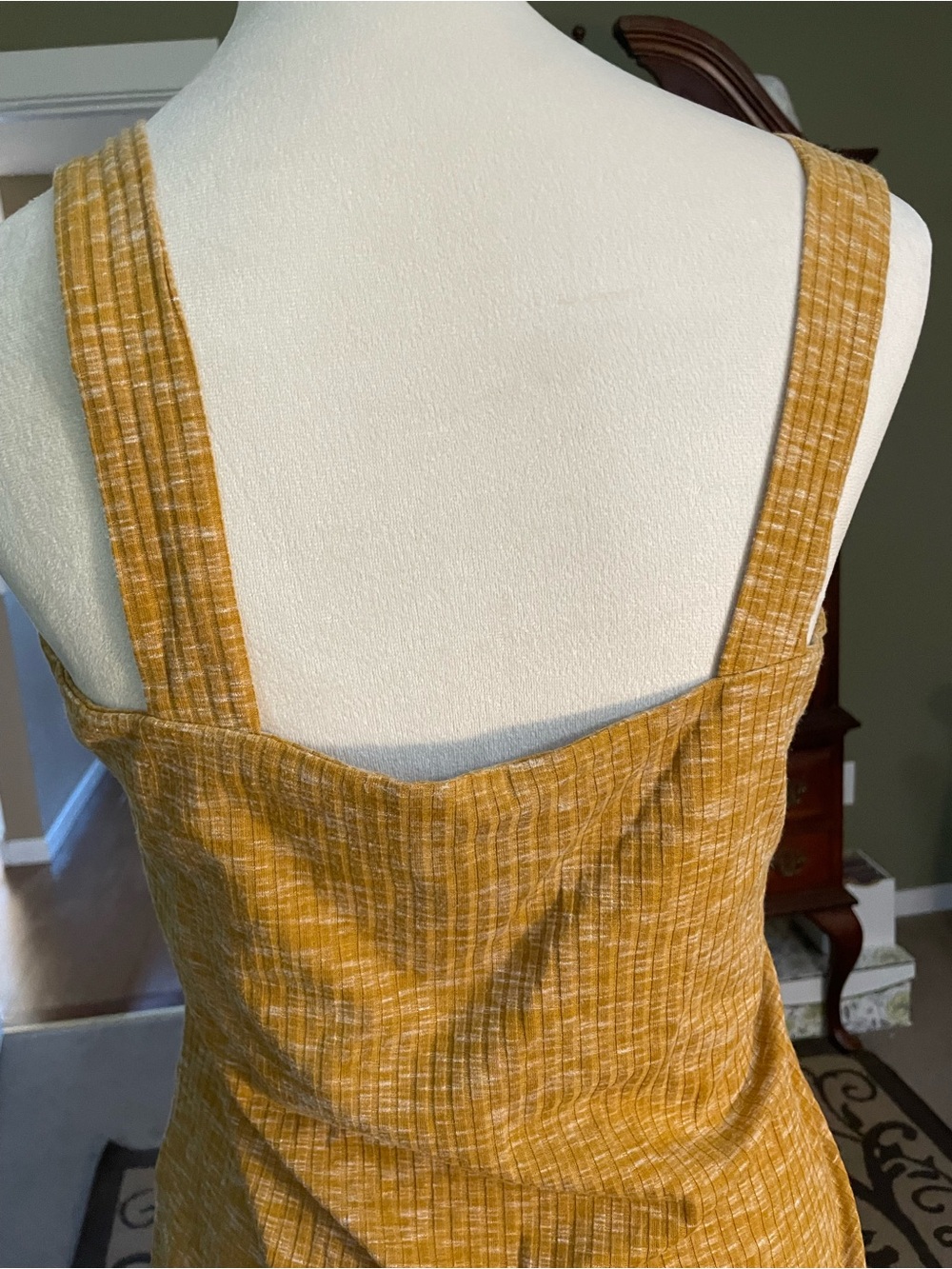 Bobeau Mustard Square-Neck Tank with Wide Straps - Picture 3 of 5